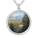 Jackson Hole Mountains and River Silver Plated Necklace