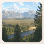 Jackson Hole Mountains and River Square Paper Coaster
