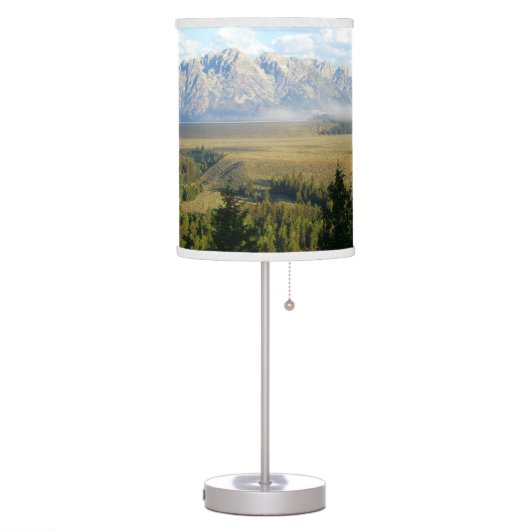 Jackson Hole Mountains and River Table Lamp (Left)