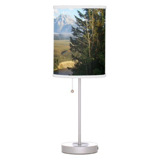 Jackson Hole Mountains and River Table Lamp (Right)