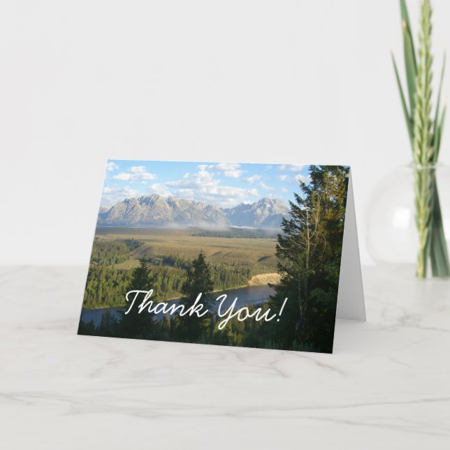 Jackson Hole Mountains and River Thank You Card (Front)