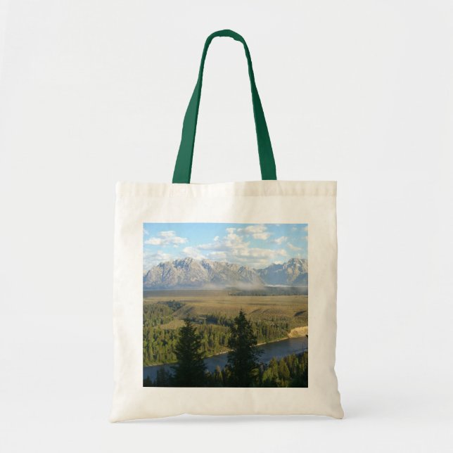 Jackson Hole Mountains and River Tote Bag (Front)