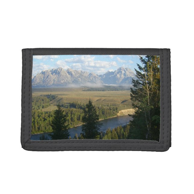 Jackson Hole Mountains and River Trifold Wallet (Front)