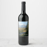Jackson Hole Mountains and River Wine Label