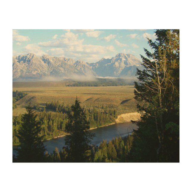 Jackson Hole Mountains and River Wood Wall Art (Front)