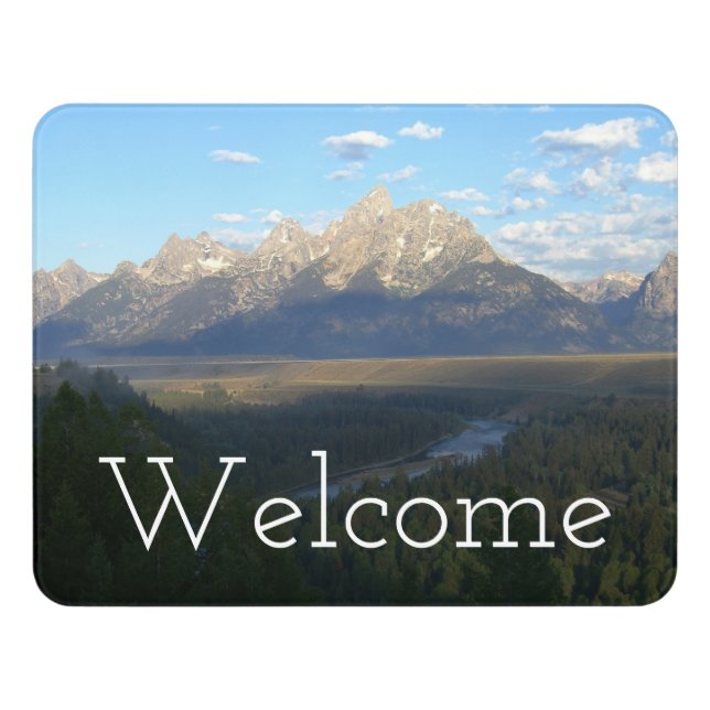 Jackson Hole Mountains Door Sign (Contemporary Front)