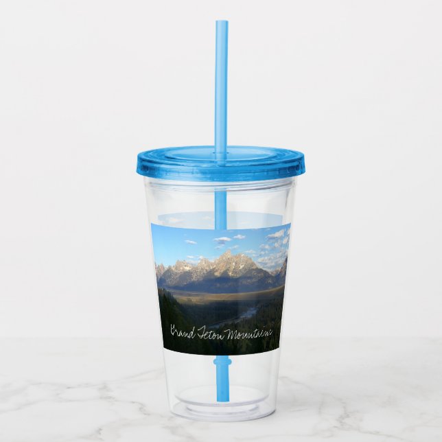 Jackson Hole Mountains (Grand Teton National Park) Acrylic Tumbler (Front)