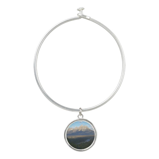 Jackson Hole Mountains (Grand Teton National Park) Bangle Bracelet (Front)