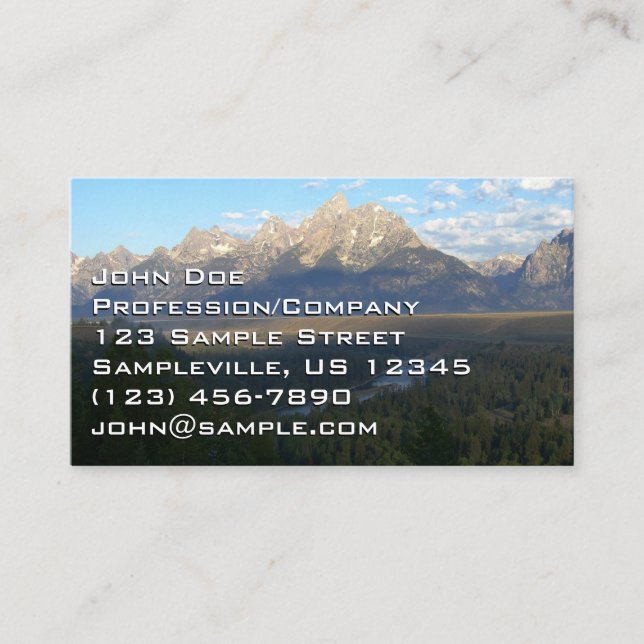 Jackson Hole Mountains (Grand Teton National Park) Business Card (Front)