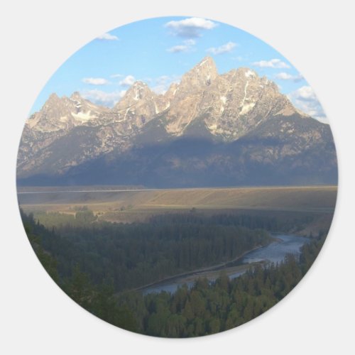 Jackson Hole Mountains Grand Teton National Park Classic Round Sticker