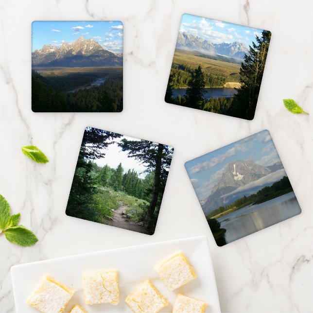 Jackson Hole Mountains (Grand Teton National Park) Coaster Set (In Situ)