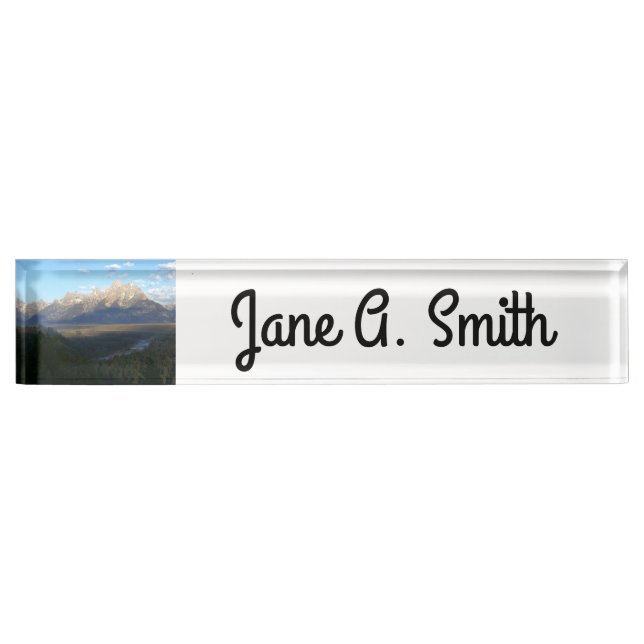 Jackson Hole Mountains (Grand Teton National Park) Desk Name Plate (Front)