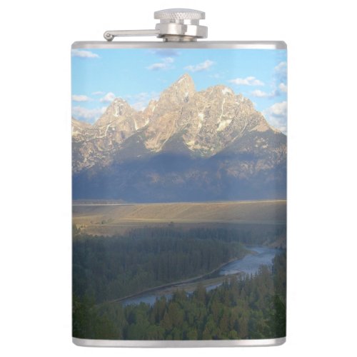 Jackson Hole Mountains Grand Teton National Park Flask