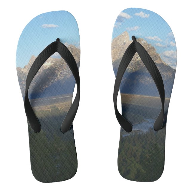 Jackson Hole Mountains (Grand Teton National Park) Flip Flops (Footbed)