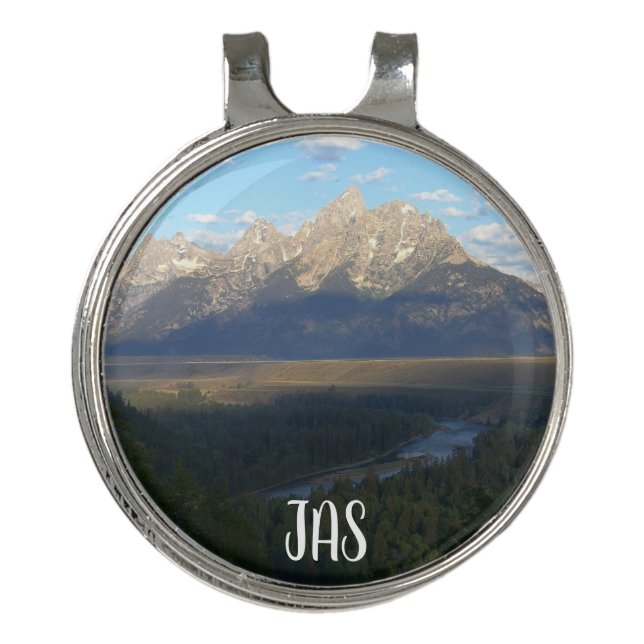 Jackson Hole Mountains (Grand Teton National Park) Golf Hat Clip (Front)