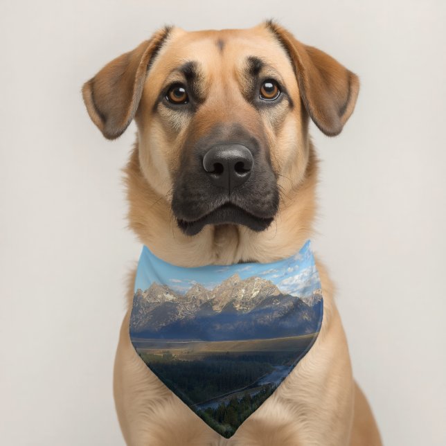 Jackson Hole Mountains (Grand Teton National Park) Pet Bandana Collar (Dog 2)