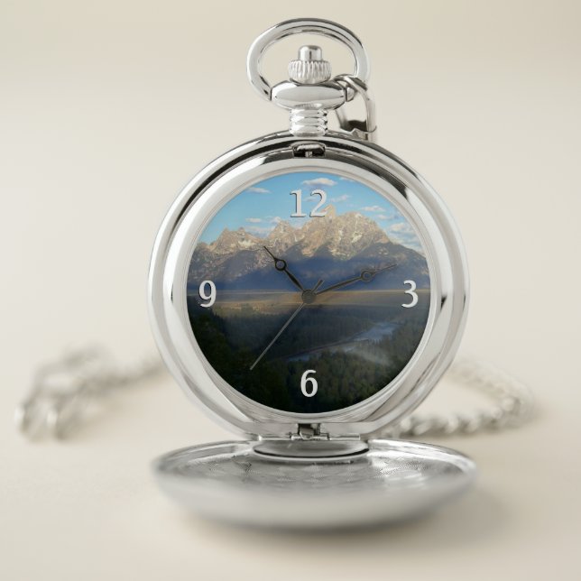 Jackson Hole Mountains (Grand Teton National Park) Pocket Watch (Inside)