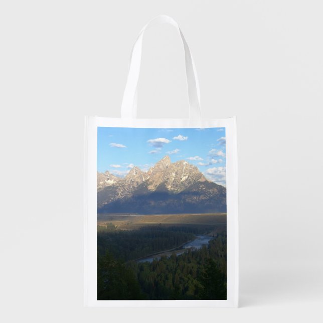 Jackson Hole Mountains (Grand Teton National Park) Reusable Grocery Bag (Front)