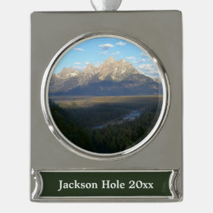 Jackson Hole Mountains (Grand Teton National Park) Silver Plated Banner Ornament