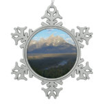 Jackson Hole Mountains (Grand Teton National Park) Snowflake Pewter Christmas Ornament