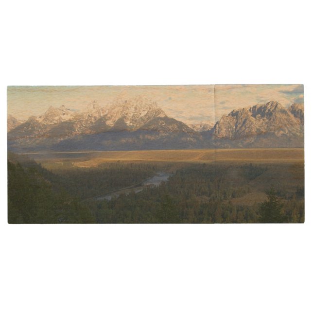 Jackson Hole Mountains (Grand Teton National Park) Wood Flash Drive (Front)