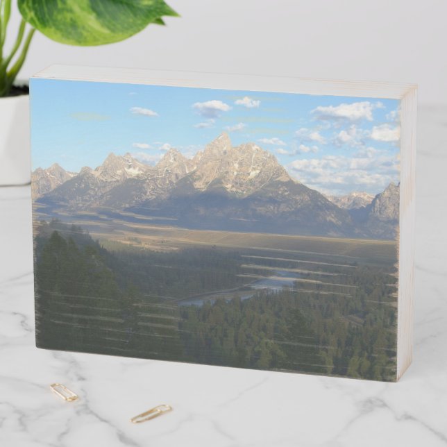 Jackson Hole Mountains (Grand Teton National Park) Wooden Box Sign (In Situ Horizontal)