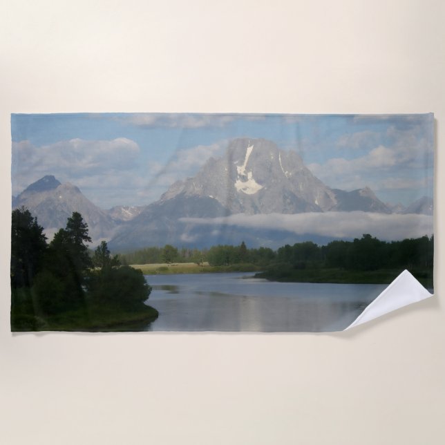Jackson Hole River at Grand Teton National Park Beach Towel (Front)