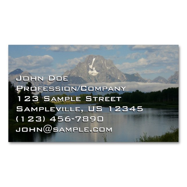 Jackson Hole River at Grand Teton National Park Business Card Magnet (Front)