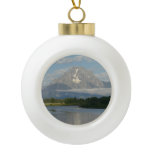Jackson Hole River at Grand Teton National Park Ceramic Ball Christmas Ornament