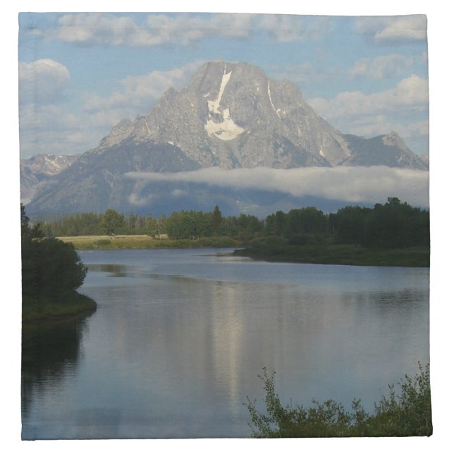 Jackson Hole River at Grand Teton National Park Cloth Napkin (Front)