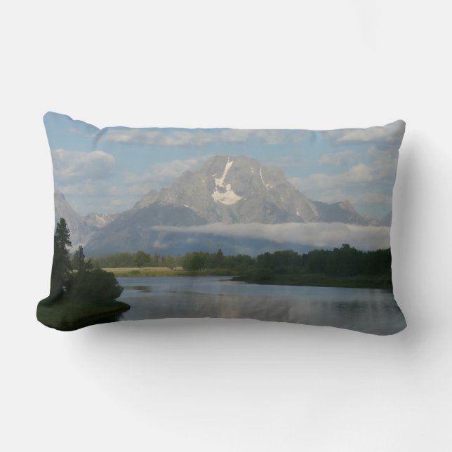 Jackson Hole River at Grand Teton National Park Lumbar Pillow (Front)
