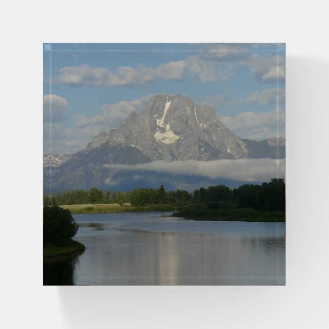 Jackson Hole River at Grand Teton National Park Paperweight (Front)