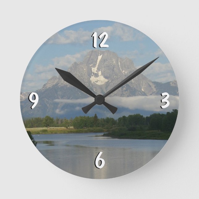 Jackson Hole River at Grand Teton National Park Round Clock (Front)