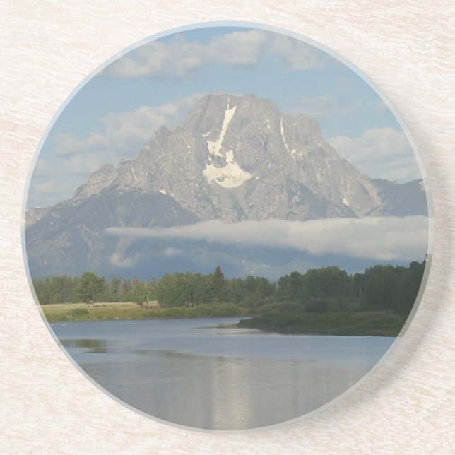 Jackson Hole River at Grand Teton National Park Sandstone Coaster (Front)