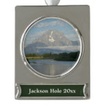 Jackson Hole River at Grand Teton National Park Silver Plated Banner Ornament