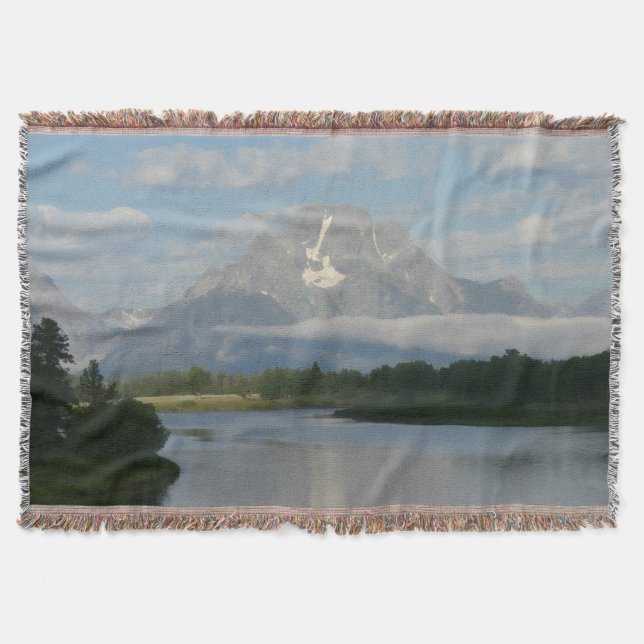 Jackson Hole River at Grand Teton National Park Throw Blanket (Front)