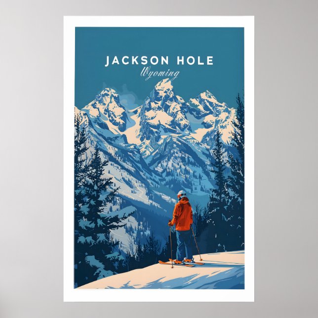 Jackson Hole Ski Poster - Wyoming 1 (Front)