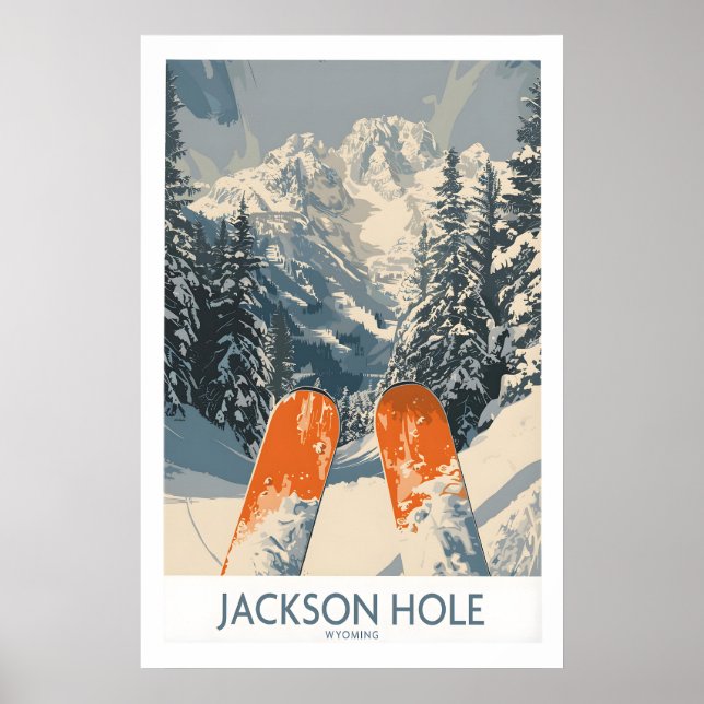 Jackson Hole Ski Print - Wyoming 1 (Front)