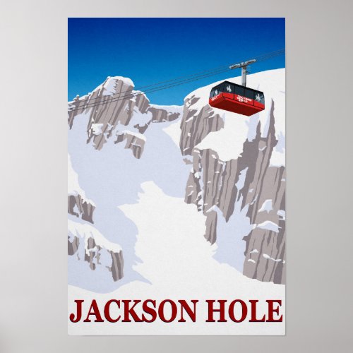 Jackson Hole Ski Resort Cable Car Poster