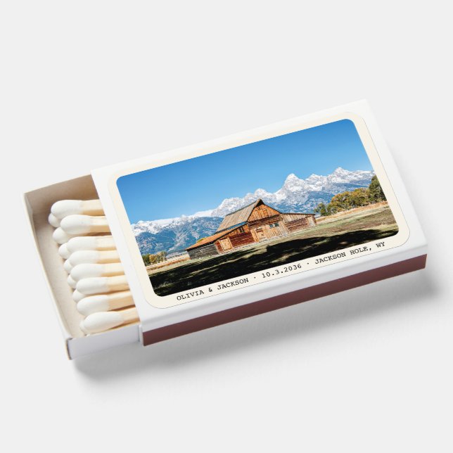 Jackson Hole Wedding Grand Teton National Park Matchboxes (Front Open)