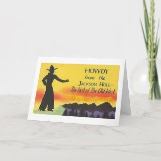 Jackson Hole Wyoming Cowboy Card