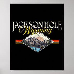 Jackson Hole Wyoming Grand Teton Mountains Vintage Poster
