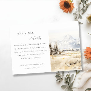Jackson Hole Wyoming Landscape Wedding Details Enclosure Card