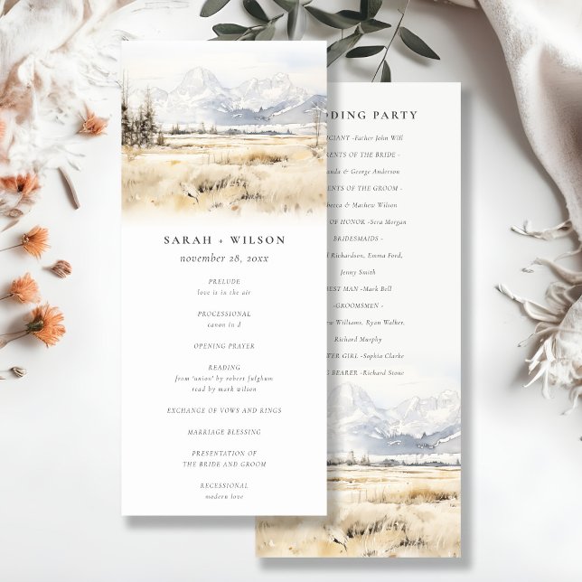 Jackson Hole Wyoming Landscape Wedding Program (Creator Uploaded)