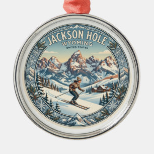 Jackson Hole Wyoming Metal Ornament