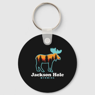Jackson Hole Wyoming Moose Mountains Grand Tetons Keychain