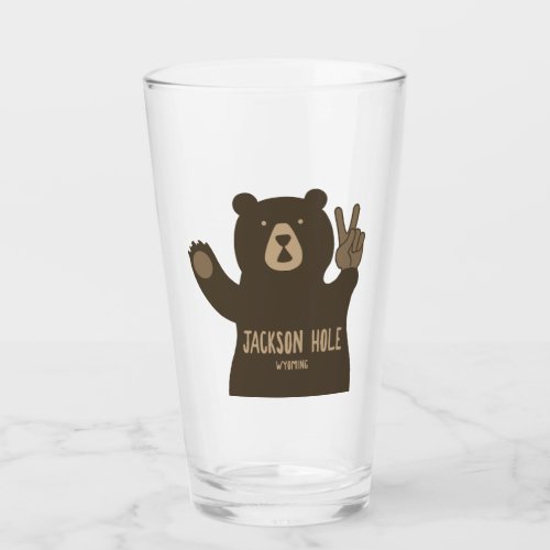 Jackson Hole Wyoming Peace Bear Glass