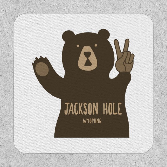 Jackson Hole Wyoming Peace Bear Patch (Front)