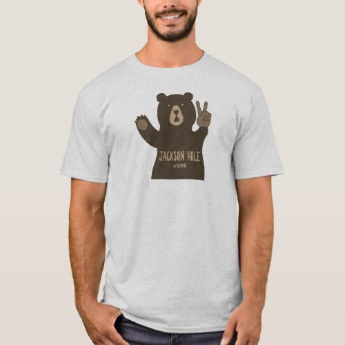 Jackson Hole Wyoming Peace Bear T_Shirt