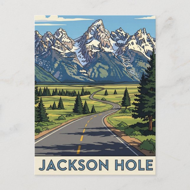 Jackson Hole Wyoming Postcard (Front)
